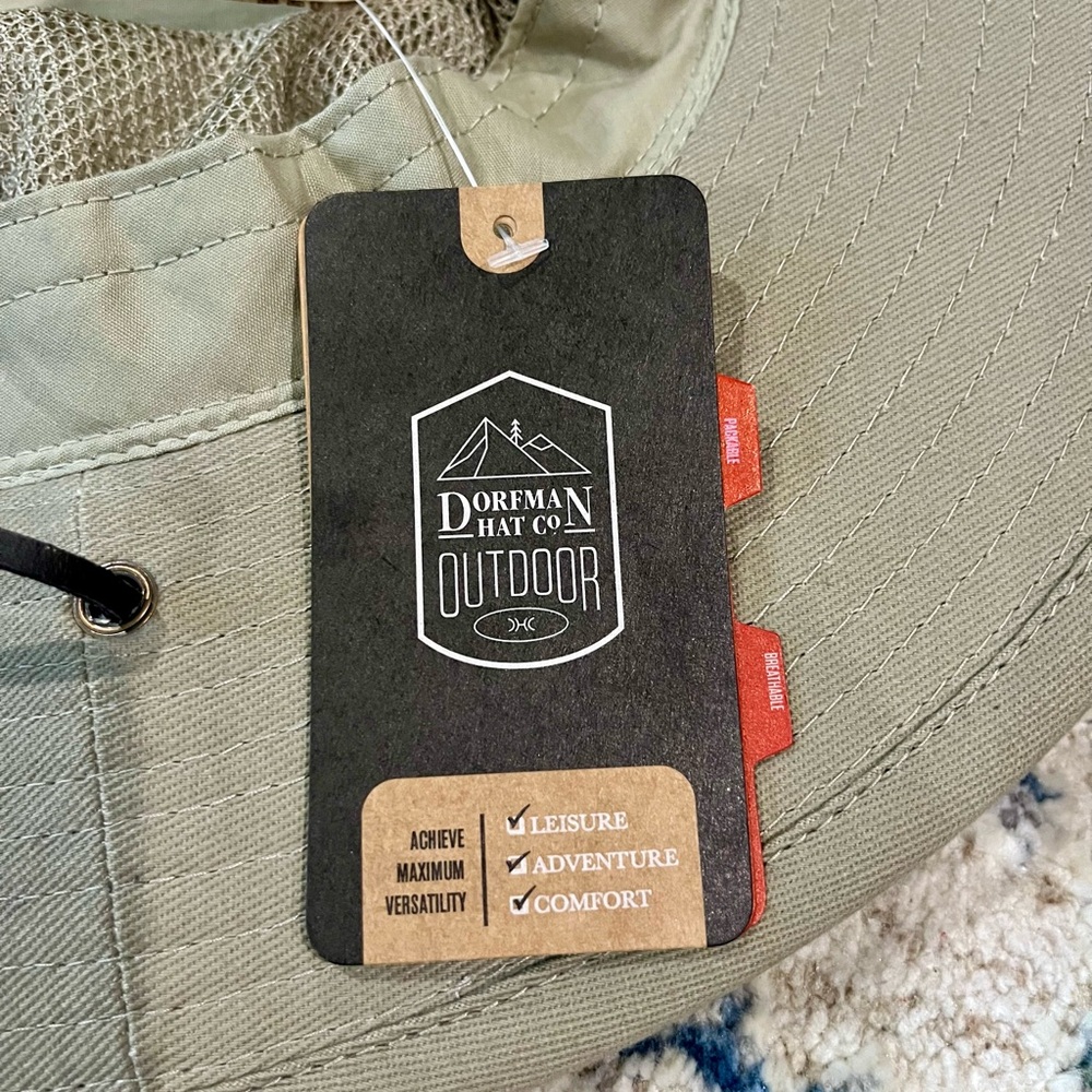 Dorfman Pacific Packable Outdoorsman Hat. Medium with sizing tape. NWT - Picture 8 of 8
